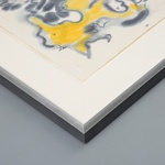 Robert Lohman Painting, Abstract, black & yellow, 